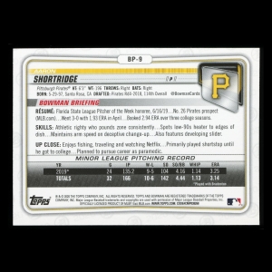 Aaron Shortridge 2020 Bowman 1st Bowman Prospect Pirates