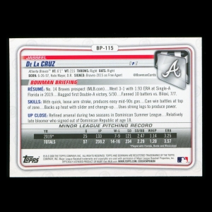 Jasseel De La Cruz 2020 Bowman 1st Bowman Prospect Braves