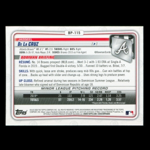Jasseel De La Cruz 2020 Bowman 1st Bowman Prospect Braves