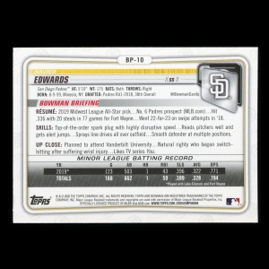 Xavier Edwards 2020 Bowman 1st Bowman Prospect Padres