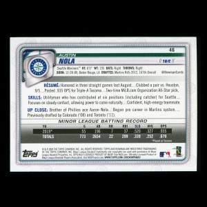 Austin Nola RC 2020 Bowman Rookie Mariners