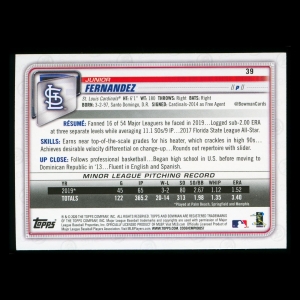 Junior Fernandez RC 2020 Bowman Rookie Cardinals