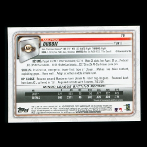 Mauricio Dubon RC 2020 Bowman Rookie Giants