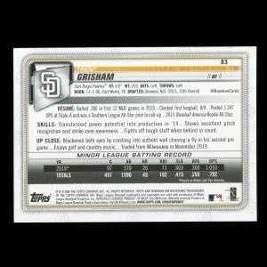 Trent Grisham RC 2020 Bowman Rookie Padres