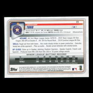 Abraham Toro RC 2020 Bowman Rookie Astros