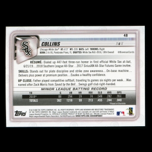 Zack Collins RC 2020 Bowman Rookie White Sox