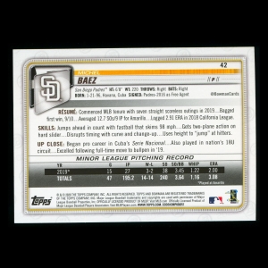 Michel Baez RC 2020 Bowman Rookie Padres