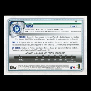 Austin Nola RC 2020 Bowman Rookie Mariners