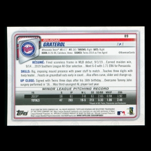 Brusdar Graterol RC 2020 Bowman Rookie Twins