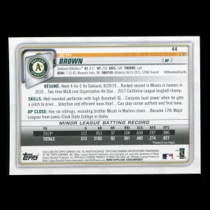 Seth Brown RC 2020 Bowman Rookie Athletics