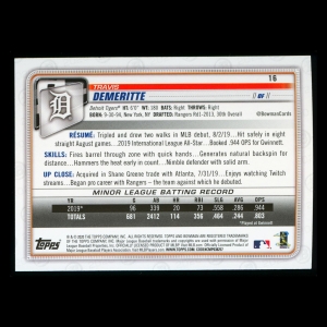 Travis Demeritte RC 2020 Bowman Rookie Tigers