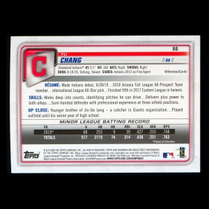 Yu Chang RC 2020 Bowman Rookie Indians