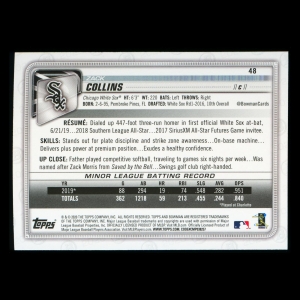 Zack Collins RC 2020 Bowman Rookie White Sox