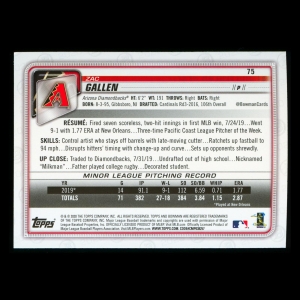 Zac Gallen RC 2020 Bowman Rookie Diamondbacks