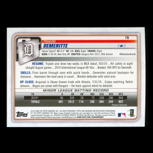 Travis Demeritte RC 2020 Bowman Rookie Tigers