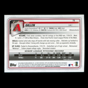 Zac Gallen RC 2020 Bowman Rookie Diamondbacks