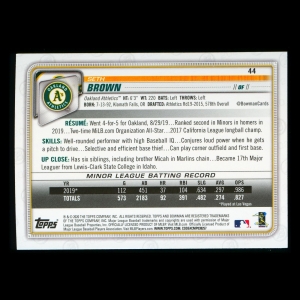 Seth Brown RC 2020 Bowman Rookie Athletics
