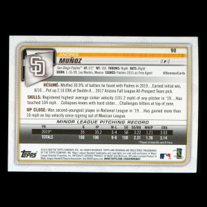 Andres Munoz RC 2020 Bowman Rookie Padres