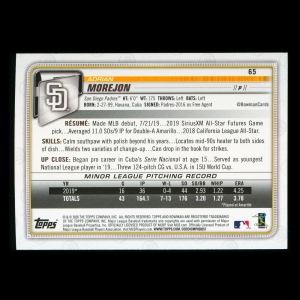 Adrian Morejon RC 2020 Bowman Rookie Padres