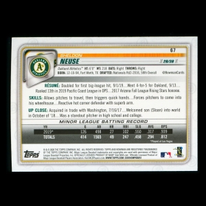 Sheldon Neuse RC 2020 Bowman Rookie Athletics