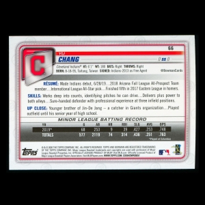 Yu Chang RC 2020 Bowman Rookie Indians