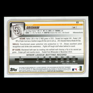 Trent Grisham RC 2020 Bowman Rookie Padres