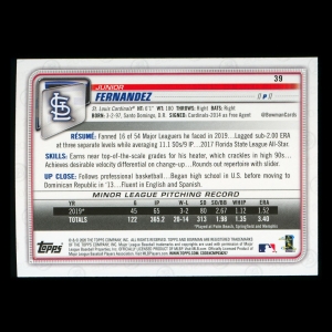 Junior Fernandez RC 2020 Bowman Rookie Cardinals