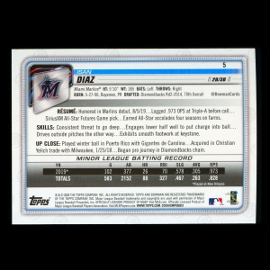 Isan Diaz RC 2020 Bowman Rookie Marlins