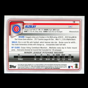 Adbert Alzolay RC 2020 Bowman Rookie Cubs
