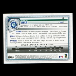 Austin Nola RC 2020 Bowman Rookie Mariners