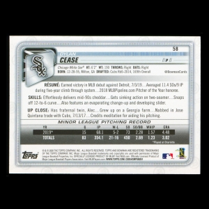 Dylan Cease RC 2020 Bowman Rookie White Sox