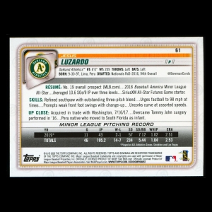 Jesus Luzardo RC 2020 Bowman Rookie Athletics