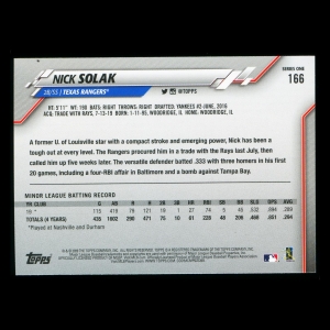 Nick Solak RC 2020 Topps Rookie Rangers