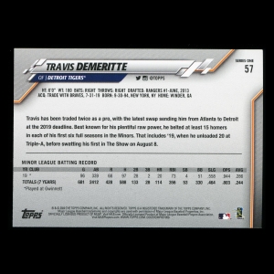 Travis Demeritte RC 2020 Topps Rookie Tigers