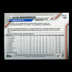 Jacob Waguespack RC 2020 Topps Rookie Blue Jays