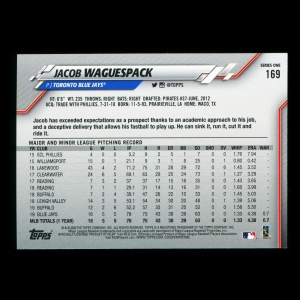 Jacob Waguespack RC 2020 Topps Rookie Blue Jays