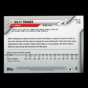 Matt Thaiss RC 2020 Topps Rookie Angels