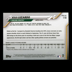 Jesus Luzardo RC 2020 Topps Rookie Athletics