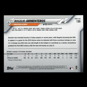 Rogelio Armenteros RC 2020 Topps Rookie Astros