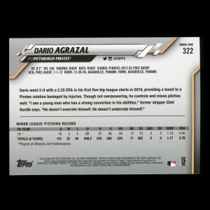 Dario Agrazal RC 2020 Topps Rookie Pirates