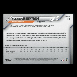 Rogelio Armenteros RC 2020 Topps Rookie Astros