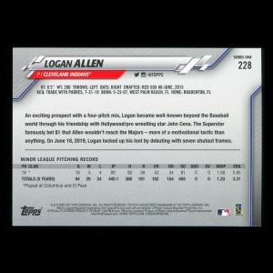 Logan Allen RC 2020 Topps Rookie Indians