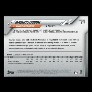 Mauricio Dubon RC 2020 Topps Rookie Giants