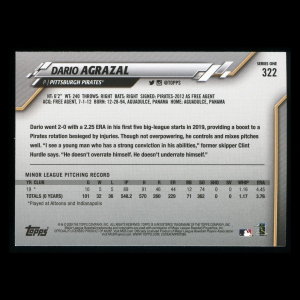 Dario Agrazal RC 2020 Topps Rookie Pirates