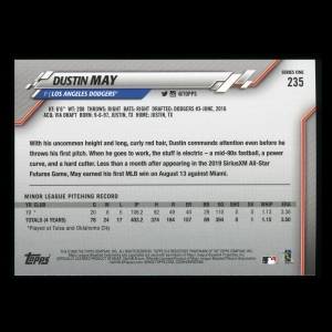Dustin May RC 2020 Topps Rookie Dodgers