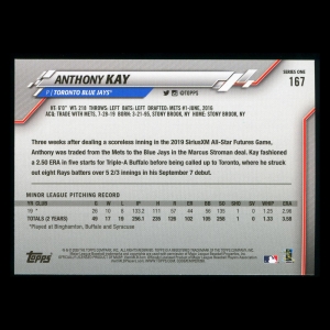 Anthony Kay RC 2020 Topps Rookie Blue Jays