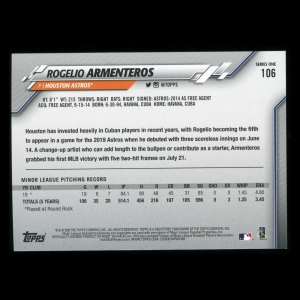 Rogelio Armenteros RC 2020 Topps Rookie Astros