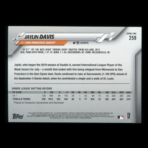 Jaylin Davis RC 2020 Topps Rookie Giants