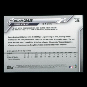 Dylan Cease RC 2020 Topps Rookie White Sox