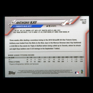 Anthony Kay RC 2020 Topps Rookie Blue Jays
